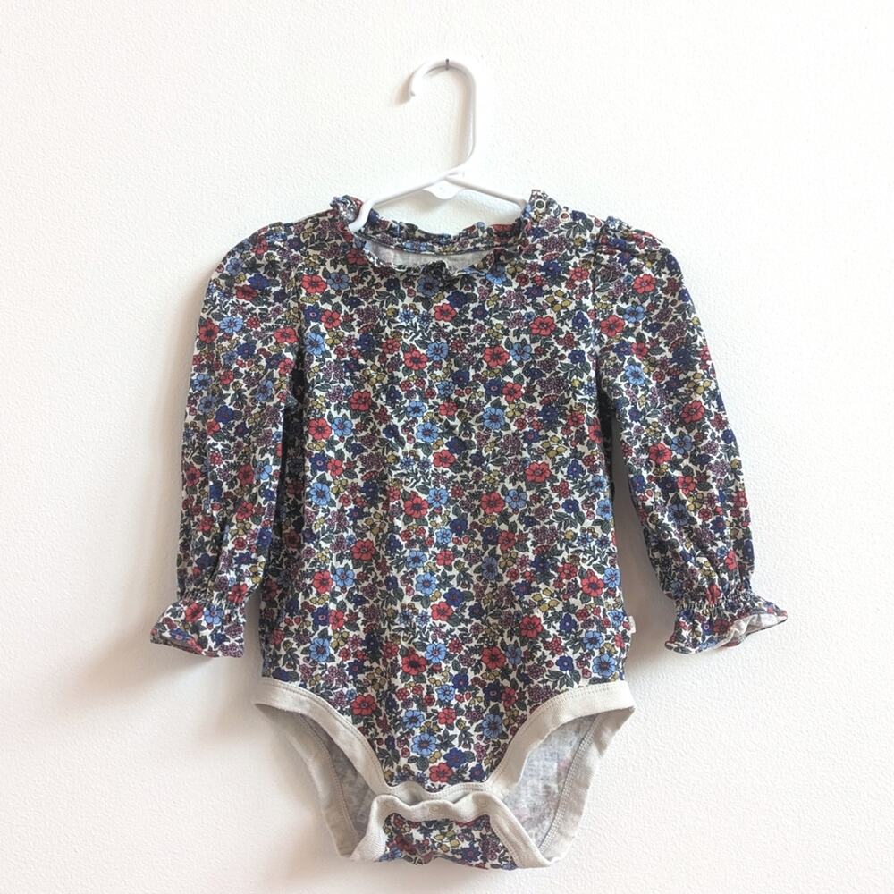 Baby Gap Onesie Girls Sz 18-24m Floral Long Sleeve